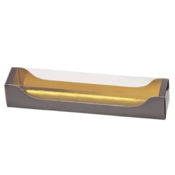 Caja 9 macarons marrón-oro