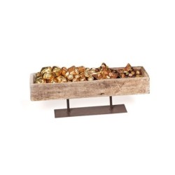 Contenedor madera base metal