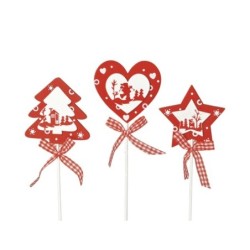 Picks navideños blanco-rojo