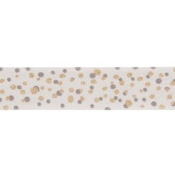 Cinta Lunares blanca 25mm -...