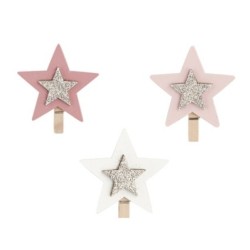 Set 12 pinzas estrellas 