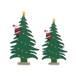 Set 2 abetos papa Noel con led