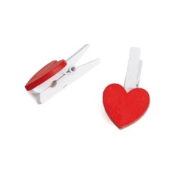 Pinzas corazón madera