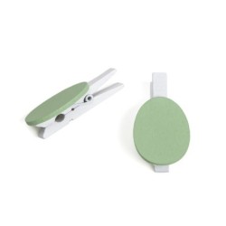 Pinza madera huevo verde/cj...