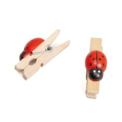 Pinza madera mariquita/cj...
