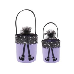 Set 2 cestos brujita lila