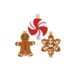 Set 6 pinzas motivos navideños